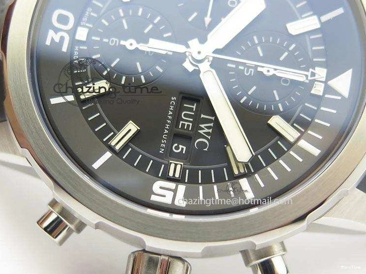 MIROTIME 0225 Aquatimer Chrono IW376803 V6F 1:1 Best Edition Black Dial On Rubber Strap A Stretchable 7280